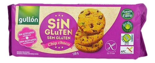 Biscoito Gullón de com gotas de chocolate sem glúten 130 g