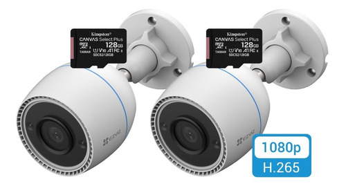 Kitx2 Camara De Seguridad Ezviz C3tn Wifi Ip Exterior +128gb