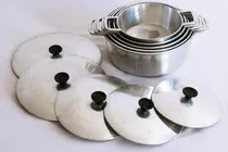 Comprar Panelas Aluminio Batido 5 Peças Tampas De Aluminio Batido