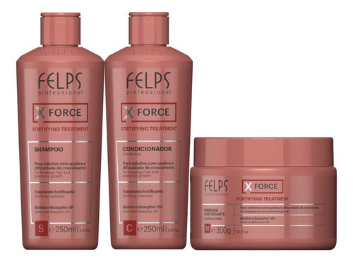 Felps Xforce Shampoo Condicionador E Máscara 300g 