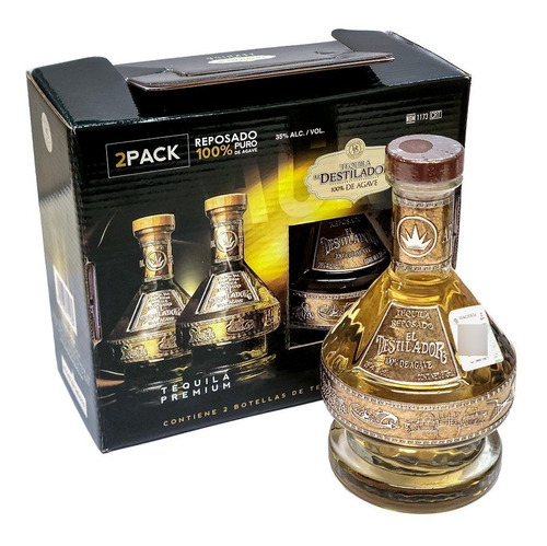 Duo Pack Tequila Destilador Reposado Artesanal 375ml