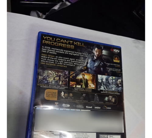 Deus Ex Mankind Divided Juego Para Ps4 Sin Detalles (Usado)