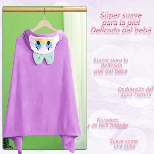 Toallas De Baño Infantil Con Capucha De Dibujos Animados Violeta
