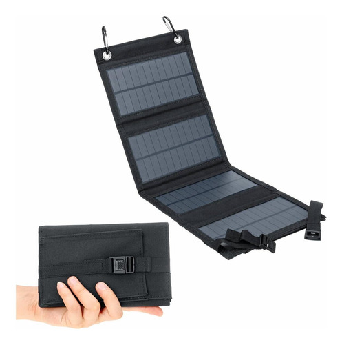 Cargador De Panel Solar Usb Plegable, Resistente Al Agua