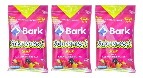 Bark Snacks Cães Sobremesa Salada De Frutas 60g Kit 3 Unid.