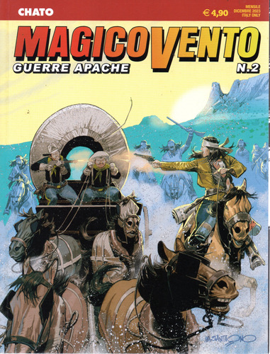 Mágico Vento Guerre Apache N° 02 - Chato - 100 Páginas Em Italiano - Formato 16 X 21 - Capa Mole - 2023 - Bonellihq Cx355 Fev24