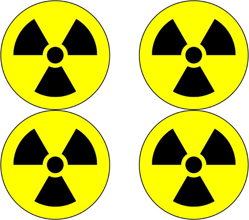 Letrero De Advertencia De Radiación Nuclear, Paquete De 4 Ca