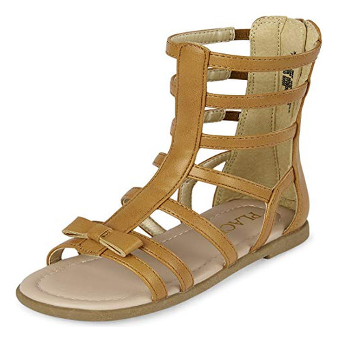 Chicas Gladiator Sandals Slipper, Tan, 4 I B08dg6tg4p_290324