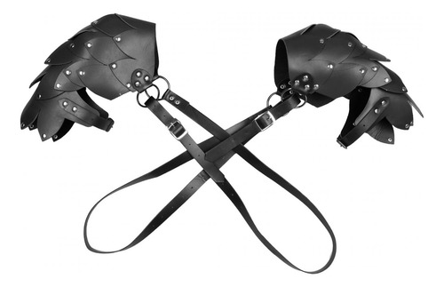 Medieval Shoulder Pauldron Pu Leather Adjustable Black