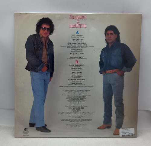 Lp Cinco Beijos - Leo Canhoro E Robertinho - Nacional (Usado)