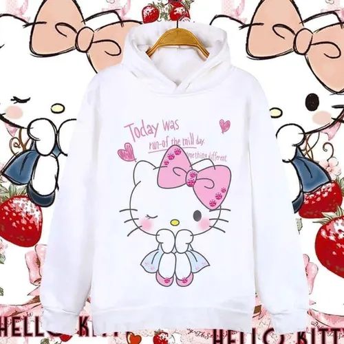 Sudadera Estampado De Anime Creativo Estilo Hello Kitty