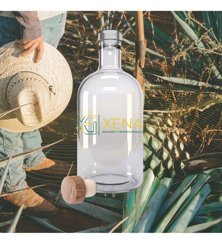 Botella Vidrio Mezcalera Tapa Corcho 750 Ml 48 Pzs Mayoreo
