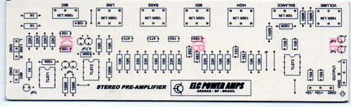 Placa Para Montar Pré Amplificador Estereo Com Ajustes