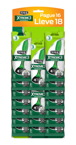 Máquina De Afeitar Schick Xtreme 3h Sensible 16+2 Ud