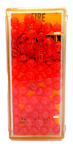 Perlas Plásticas De Pesca Fluorescente N°8 Rojo Fuego Weller