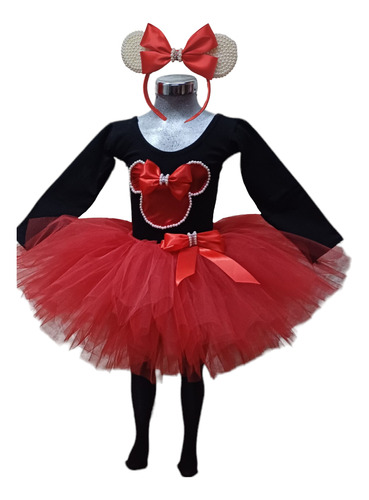 Disfraz De Minnie Mouse Con Tutú Niña Vestido 