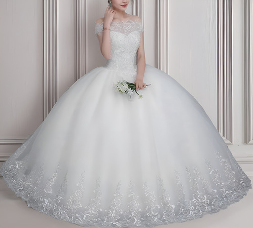 Vestido De Noiva Princesa Baltimore Decote Canoa Com Brinde