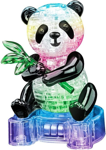Puzzle De Cristal 3d Panda Con Base Led -8 Años En Adelante-