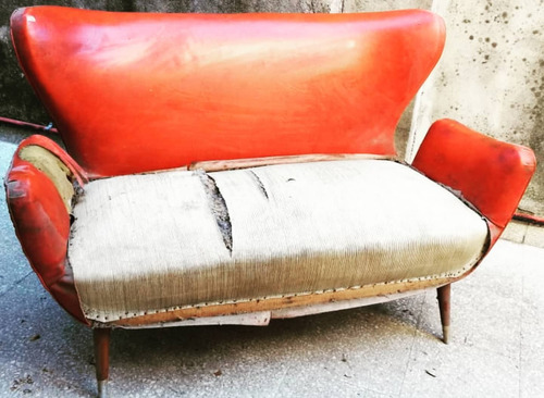 Sillones Juego D Living Ò Separados Retro Vintage Gondola 60 Rojo (Usado)