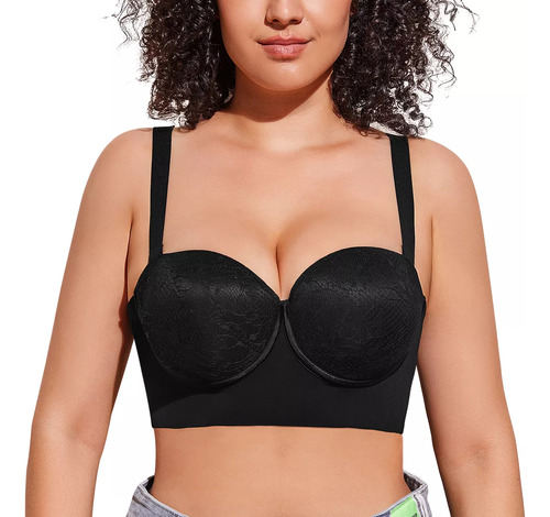 Sujetador Push Up Sin Tirantes De Talla Grande Para Mujer