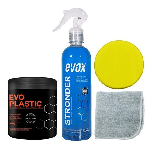 Kit Limpeza E Revitalização De Plásticos Externos Evox 