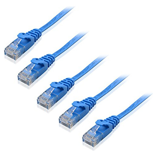 5 Pack Cat6 Snagless Ethernet Cable De Parche Azul De 1...