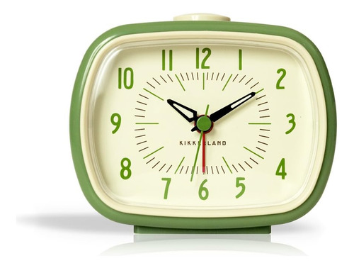 Reloj Despertador Retro Kikkerland, 1 Unidad, Color Verde