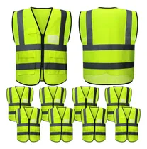 Comprar Jenpen 10 Chalecos De Seguridad Reflectantes Con Bolsillos