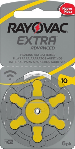 Pilha Auditiva Rayovac 10 - Extra Advanced - 6 Unidades