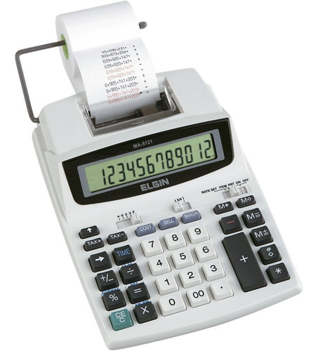 Calculadora Mesa Elgin Ma5121 Com Bobina Visor 12 Dígitos 