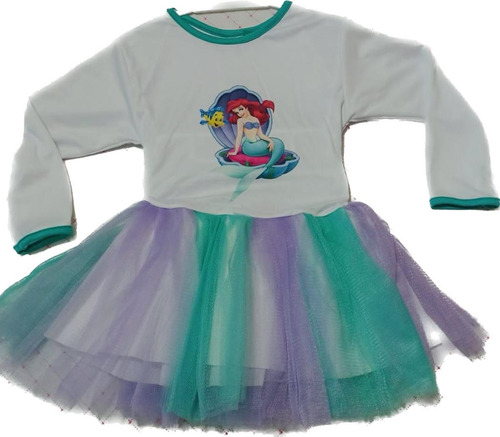 Disfraz Vestido Tutu Sirenita Ariel Excelente