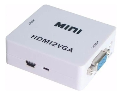 Mini Adaptador Conversor Hdmi P/ Vga Transmite Áudio E Vídeo