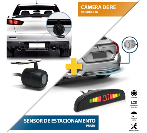 Kit Câmera De Ré + Sensor De Ré Display Sonoro Chery Qq 2018