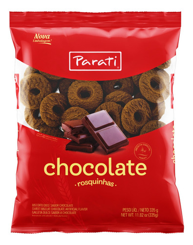 Biscoito Rosquinha Chocolate Parati Pacote 335g