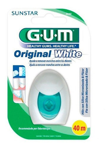 Gum 2040 Original White Sunstar Hilo Dental Con Fluor X 40 M