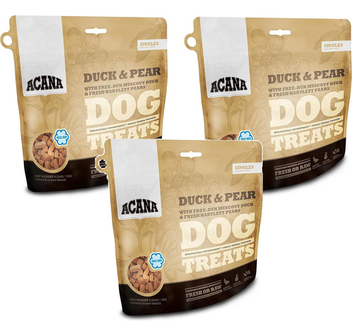 Singles Dog Treats - Duck And Pears, 3.25oz Each (3 Pack)