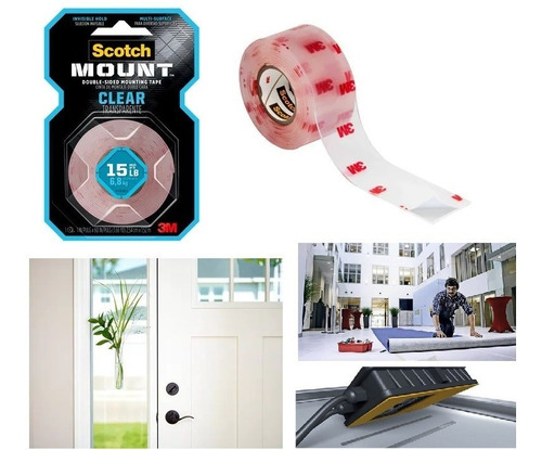 Cinta Montaje 3m Scotch Doble Cara Transparente 25.4mmx1.51m
