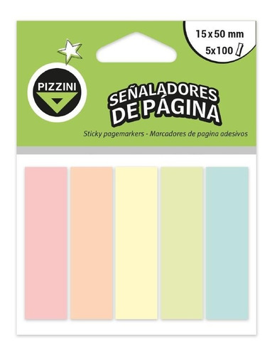 Señalador Banderitas Adhesivas Pastel Pizzini 5 X 100 Papel