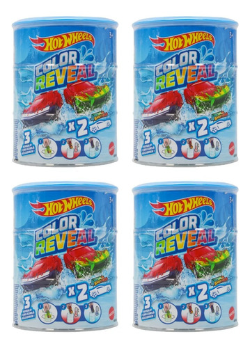 Pack 4 Hot Wheels Color Reveal Botes Sorpresa Mattel Vs