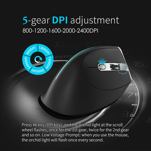 Mouse Vertical Completo Indicador Óptico Zelotes 8 Game 2,4