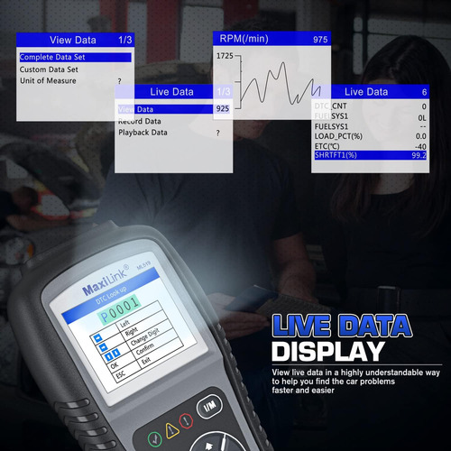 Maxilink Ml519 Obd2 Escáner, Modo Mejorado 6 Lector De...
