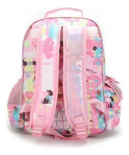 Mochila Escolar Infantil Chimola 14puLG 16lts Niñas Espalda Color Rosa Diseño de la tela Perrito