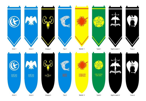 Imagen 3 de 6 de Estandartes Game Of Thrones Juego De Tronos Pintados A Mano