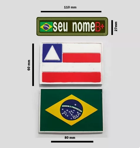 Bandeira Do Brasil Emborrachada Patch E Velcro 3d Negativo