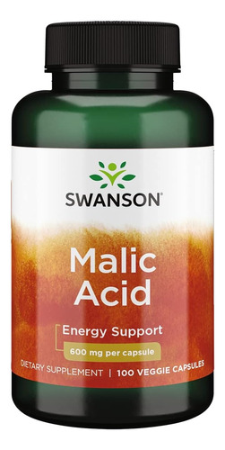 Acido Malico 600 Mg 100 Capsulas Swanson