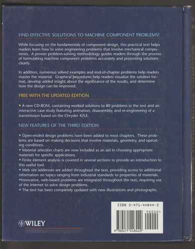 Fundamentals Of Machine Component Design, De Robert C. Juvinall, Capa Dura Em Inglês 2000, 3ª Edição (Usado)