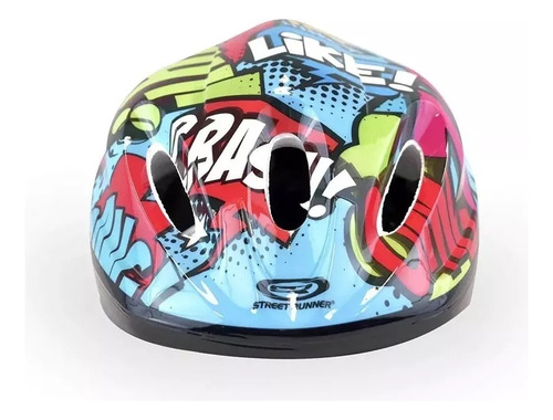 Set De Proteccion Diseño Grafiti Infantil Casco + Rodilleras