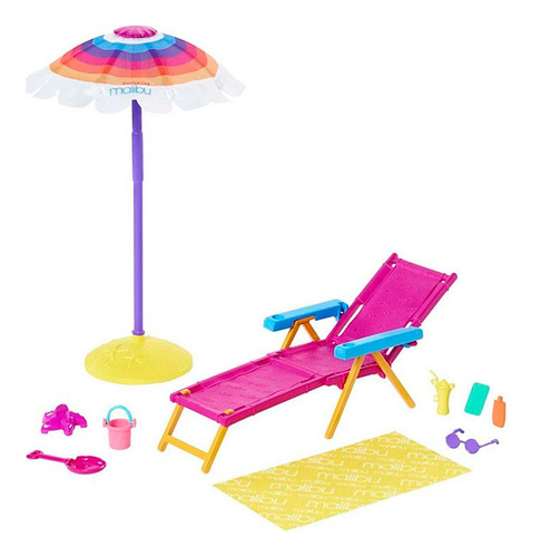 Barbie Malibu Acessórios - Cadeira De Praia - Mattel Gyg16