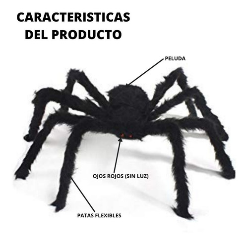 Imagen 3 de 4 de Decoracion Araña Halloween 60 Cm