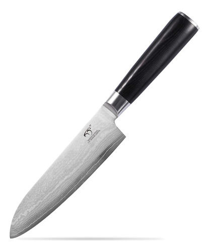 Cuchillo Santoku De Damasco De 7 Pulgadas, Cuchillo De Coci